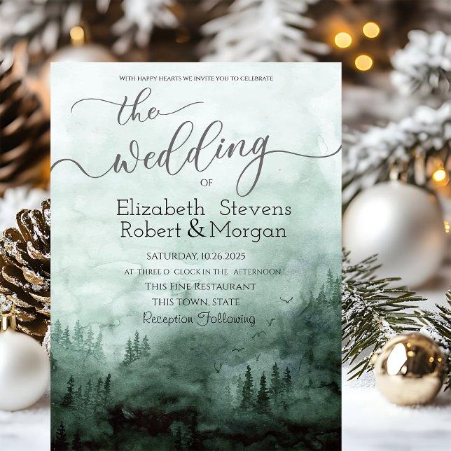 Invitación Woodland, Forest Green Boda (Subido por el creador)