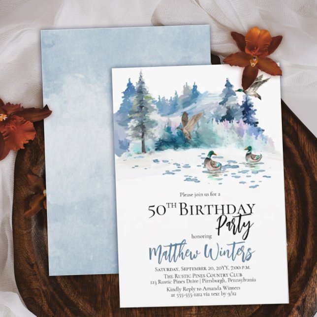 Invitación Woodland Forest Nature 50th Birthday Party (Subido por el creador)