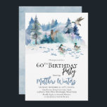 Invitación Woodland Forest Nature 60th Birthday Party<br><div class="desc">Escena boscosa con temática natural y fiesta de patos para su cumpleaños número 60. Diseño compuesto por Holiday Hearts Designs.</div>