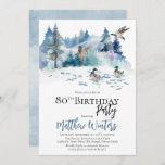 Invitación Woodland Forest Nature 80th Birthday Party<br><div class="desc">Escena boscosa con temática natural,  con patos fiesta por su "Cumpleaños 80". Diseño compuesto por Holiday Hearts Designs.</div>