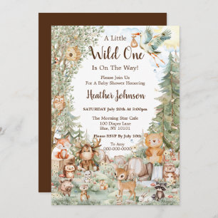 Invitación Woodland Forest Neutral Baby Shower
