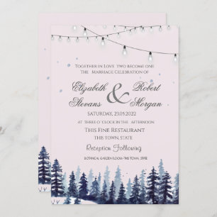 Invitación Woodland, Forest,Pine Trees Boda