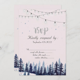 Invitación Woodland,Forest,Pine Trees RSVP