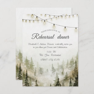 Invitación Woodland,Forest,Pine Trees,String Rehearsal Dinner