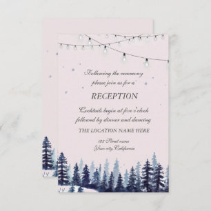 Invitación Woodland, Forest, Pine Trees Wedding Reception
