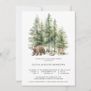 Invitación Woodland Forest Story Baby Shower