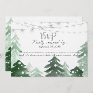 Invitación Woodland,Forest String Lights,RSVP