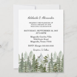 Invitación Woodland Forest Wedding Green
