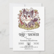 Woodland Forest Wolf Baby Shower