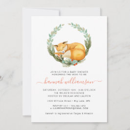 Invitación Woodland Fox Autumn Baby Shower