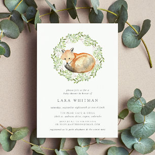 Invitación Woodland Fox Baby Shower Invitation