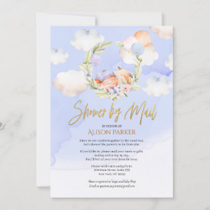 Invitación Woodland Fox Blue Sky Cloud   Baby Shower Por Corr