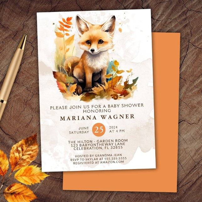 Invitación Woodland Fox Cute Baby Shower (Subido por el creador)