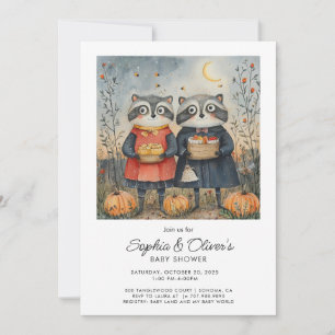 Invitación Woodland Foxes Fall Baby Shower