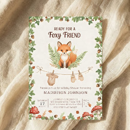 Invitación Woodland foxy baby shower