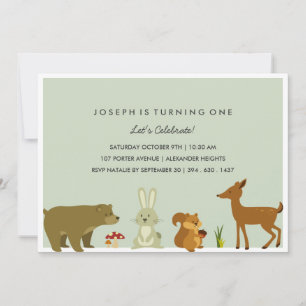 Invitación Woodland Friends Birthday Invitation