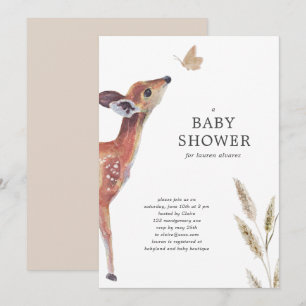 Invitación Woodland Gender Neutral Watercolor Baby Shower