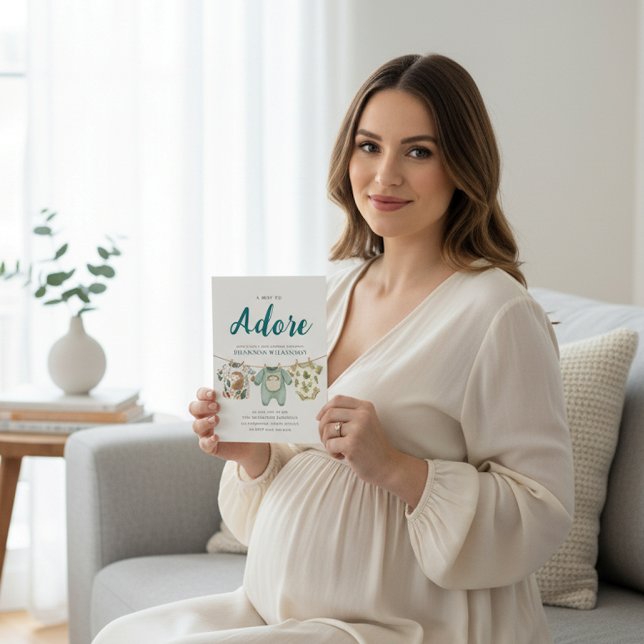 Invitación Woodland Hedgehog Baby Clothes A Boy To Adore (Subido por el creador)