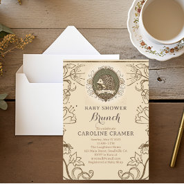 Invitación Woodland Hedgehog Boys Baby Shower Brunch