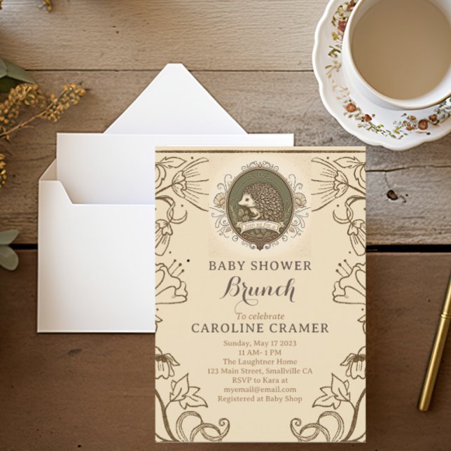 Invitación Woodland Hedgehog Boys Baby Shower Brunch (Subido por el creador)