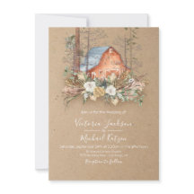 Woodland Kraft papel Barn Forest Boda