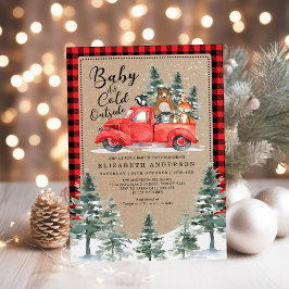 Invitación Woodland Lumberjack Snowy Winter Baby Shower