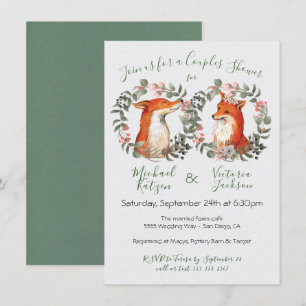 Invitación Woodland Mr. y la Sra. Fox retrait wreath Shower
