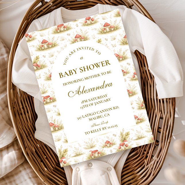 Invitación Woodland Mushroom Storybook Baby Shower (Subido por el creador)