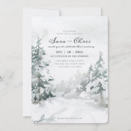 Invitación Woodland | Nevada Winter Forest Watercolor