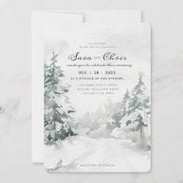 Invitación Woodland | Nevada Winter Forest Watercolor