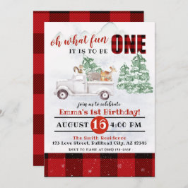 Invitación Woodland Oh qué Diversión es ser UN Primer Cumplea