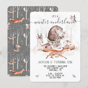 Invitación Woodland Onderland Scandinaviavia Partido del Cump