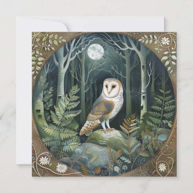 Invitación Woodland Owl (Anverso)