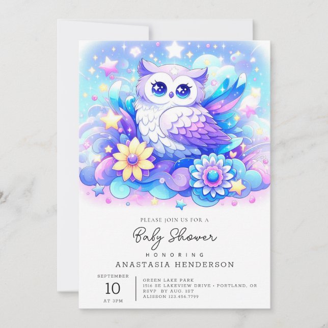 Invitación Woodland Owl Baby Shower