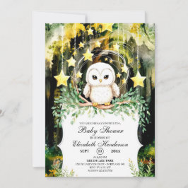 Invitación Woodland Owl Baby Shower