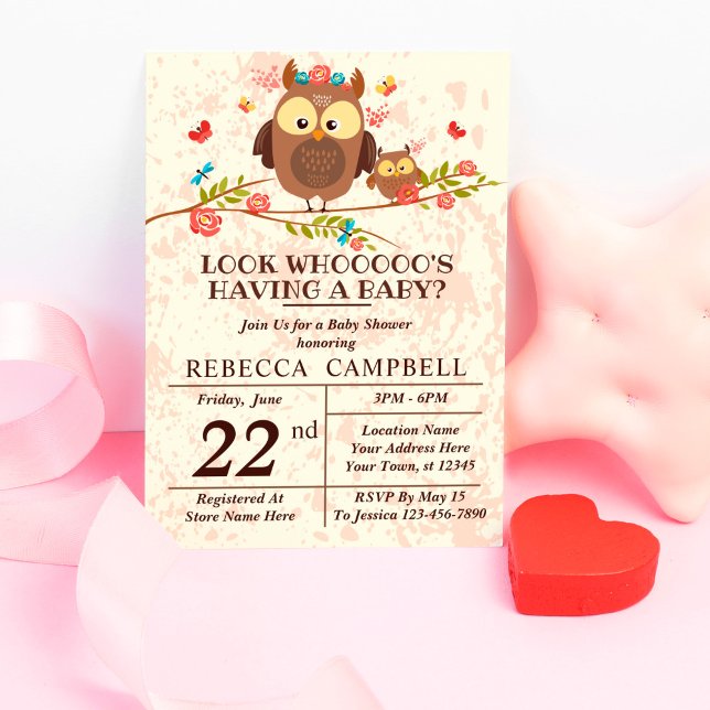 Invitación Woodland Owls Funny Wild Baby Shower (Subido por el creador)