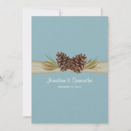 Invitación Woodland Pines Blue Boda