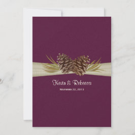 Invitación Woodland Pines Deep Plum Boda