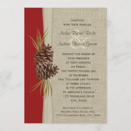 Invitación Woodland Pines Red Boda