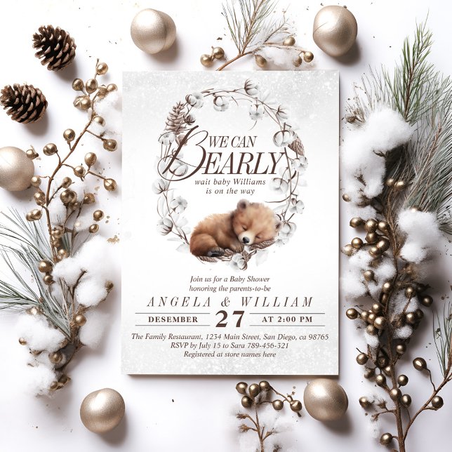 Invitación Woodland podemos empezar a esperar Baby Shower inv (Subido por el creador)