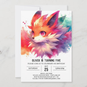 Invitación Woodland Printable Fox Birday
