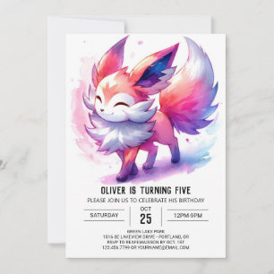 Invitación Woodland Printable Fox Birday