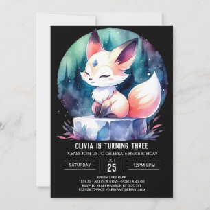 Invitación Woodland Printable Fox Birday