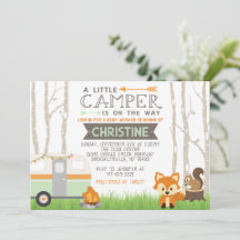 Woodland RV Camper Forest Animals Baby Shower