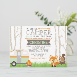 Invitación Woodland RV Camper Forest Animals Baby Shower