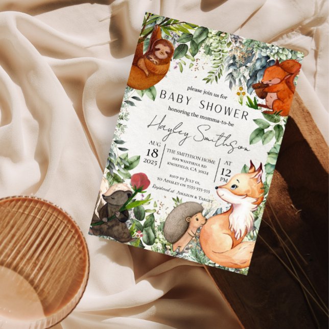 Invitación Woodland Safari Zoo Animales Temática baby Shower (Subido por el creador)