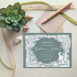 Invitación Woodland Sage Green Forest Boda