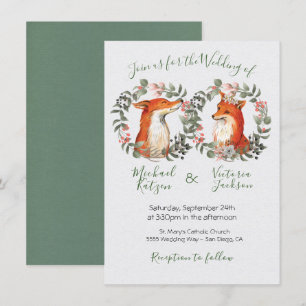 Invitación Woodland Sr. y Sra. Fox retrato fue Boda