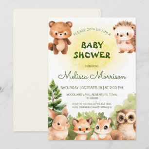 Invitación Woodland Sunshine Baby Boy Shower
