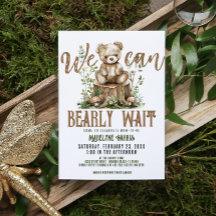 Woodland Teddy Bear Forest Watercolor Baby Shower